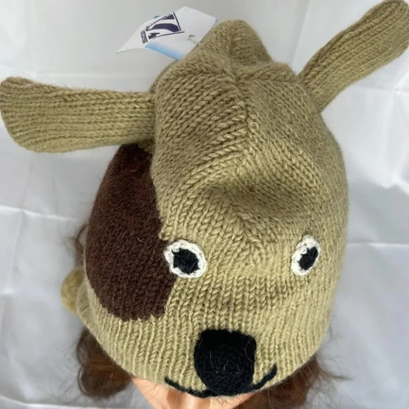 LACHEYS Collection NWT Kids/Adult 100% Wool Puppy Knitted Beanie Fleece LA - Picture 2 of 11